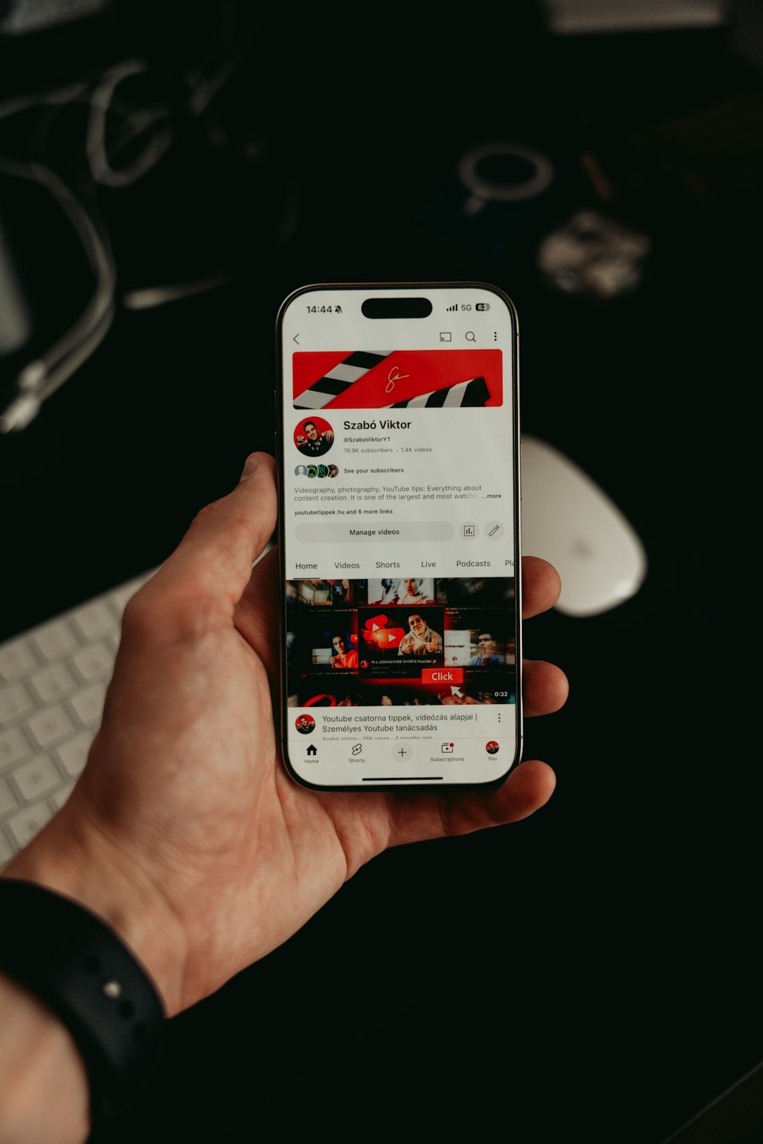 Szabó Viktor’s YouTube channel on mobile – Hungarian YouTuber profile